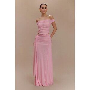 Meshki Brooklyn Mesh Crop Top in Candy Pink